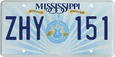 MS license plate ZHY151