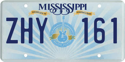 MS license plate ZHY161