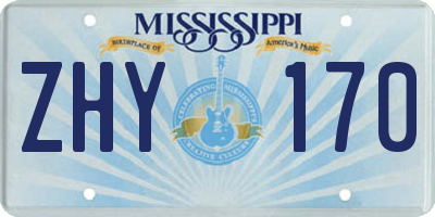 MS license plate ZHY170