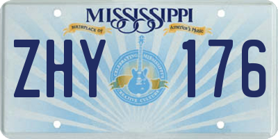 MS license plate ZHY176