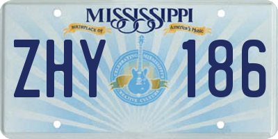 MS license plate ZHY186