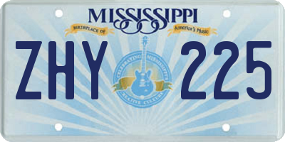 MS license plate ZHY225
