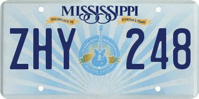 MS license plate ZHY248