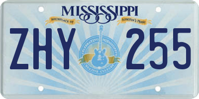 MS license plate ZHY255