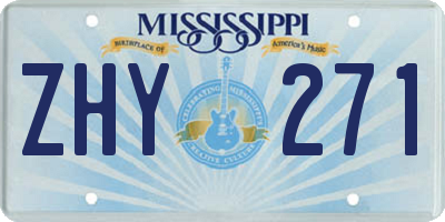 MS license plate ZHY271