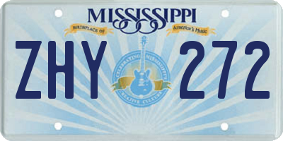 MS license plate ZHY272