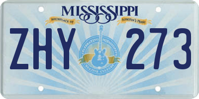 MS license plate ZHY273