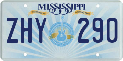 MS license plate ZHY290