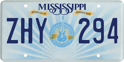 MS license plate ZHY294
