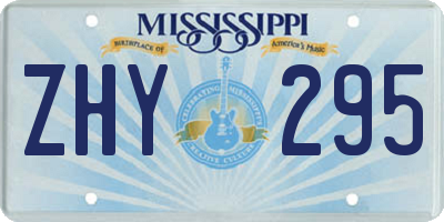 MS license plate ZHY295