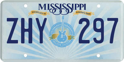 MS license plate ZHY297