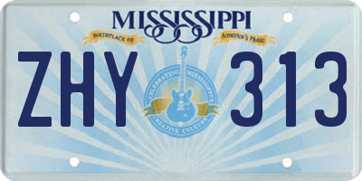 MS license plate ZHY313