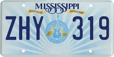 MS license plate ZHY319