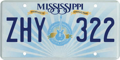 MS license plate ZHY322