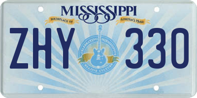 MS license plate ZHY330