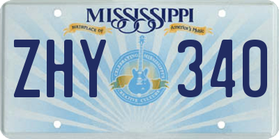 MS license plate ZHY340