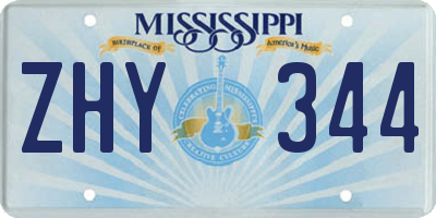 MS license plate ZHY344