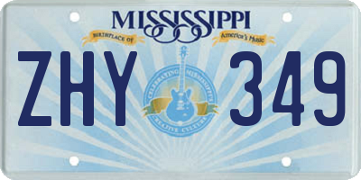MS license plate ZHY349