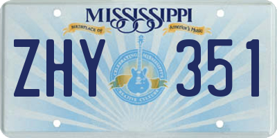 MS license plate ZHY351