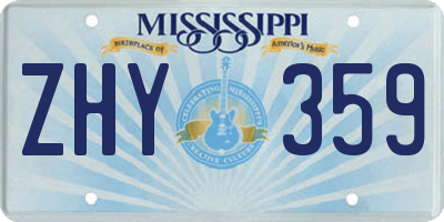 MS license plate ZHY359