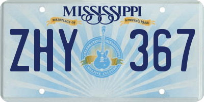 MS license plate ZHY367