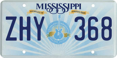 MS license plate ZHY368