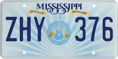 MS license plate ZHY376