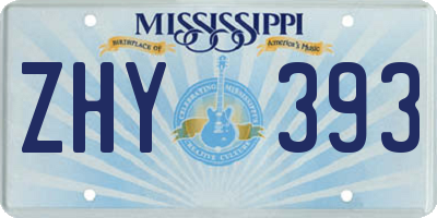 MS license plate ZHY393