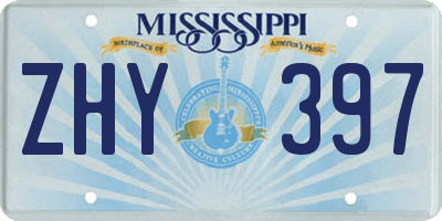 MS license plate ZHY397