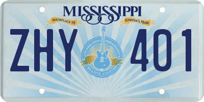 MS license plate ZHY401