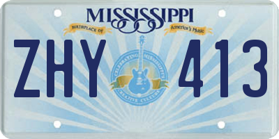 MS license plate ZHY413