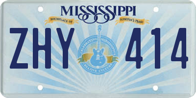 MS license plate ZHY414