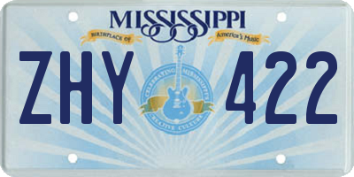 MS license plate ZHY422