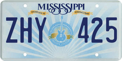MS license plate ZHY425