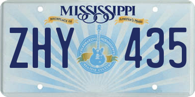 MS license plate ZHY435