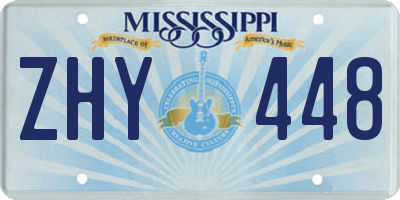 MS license plate ZHY448