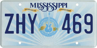 MS license plate ZHY469