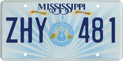 MS license plate ZHY481