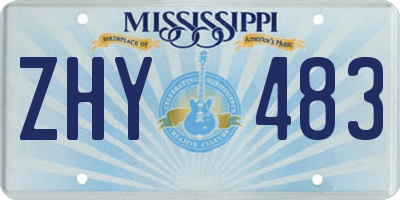 MS license plate ZHY483