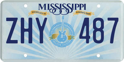MS license plate ZHY487