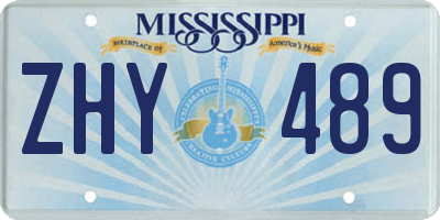 MS license plate ZHY489
