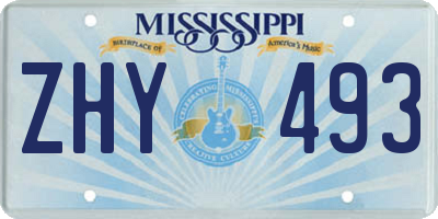 MS license plate ZHY493