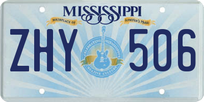 MS license plate ZHY506