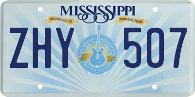 MS license plate ZHY507