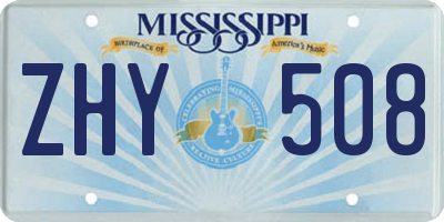 MS license plate ZHY508