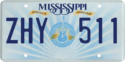 MS license plate ZHY511