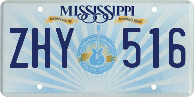 MS license plate ZHY516