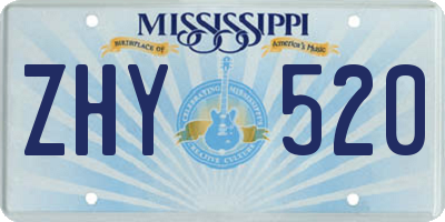 MS license plate ZHY520