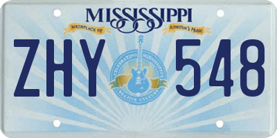 MS license plate ZHY548