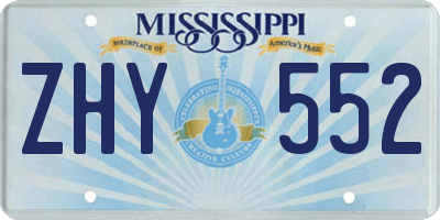 MS license plate ZHY552